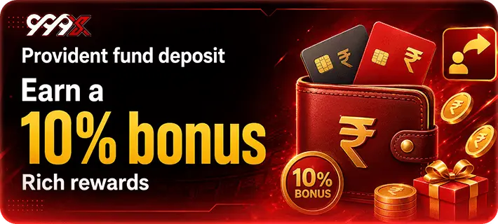 999X Game bonus banner highlighting available rewards and promotional offers